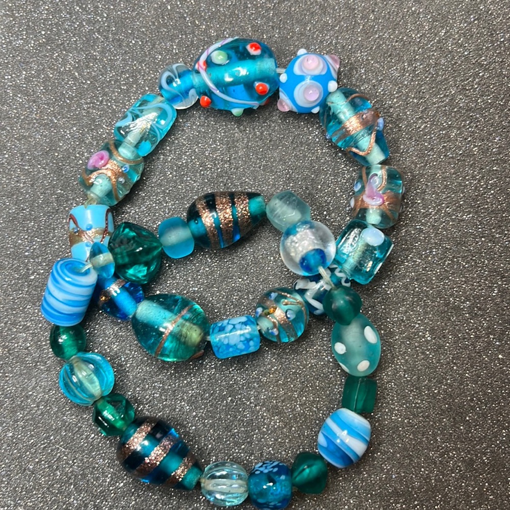 2 glass bead bracelets